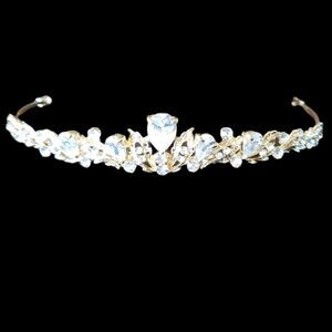Wedding tiera gold tone and rhinestones.